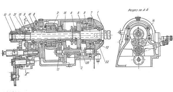 Передня бабка токарно-гвинторізного верстата 1612п, 1612в Передня бабка токарно-гвинторізного верстата 1612п, 1612в